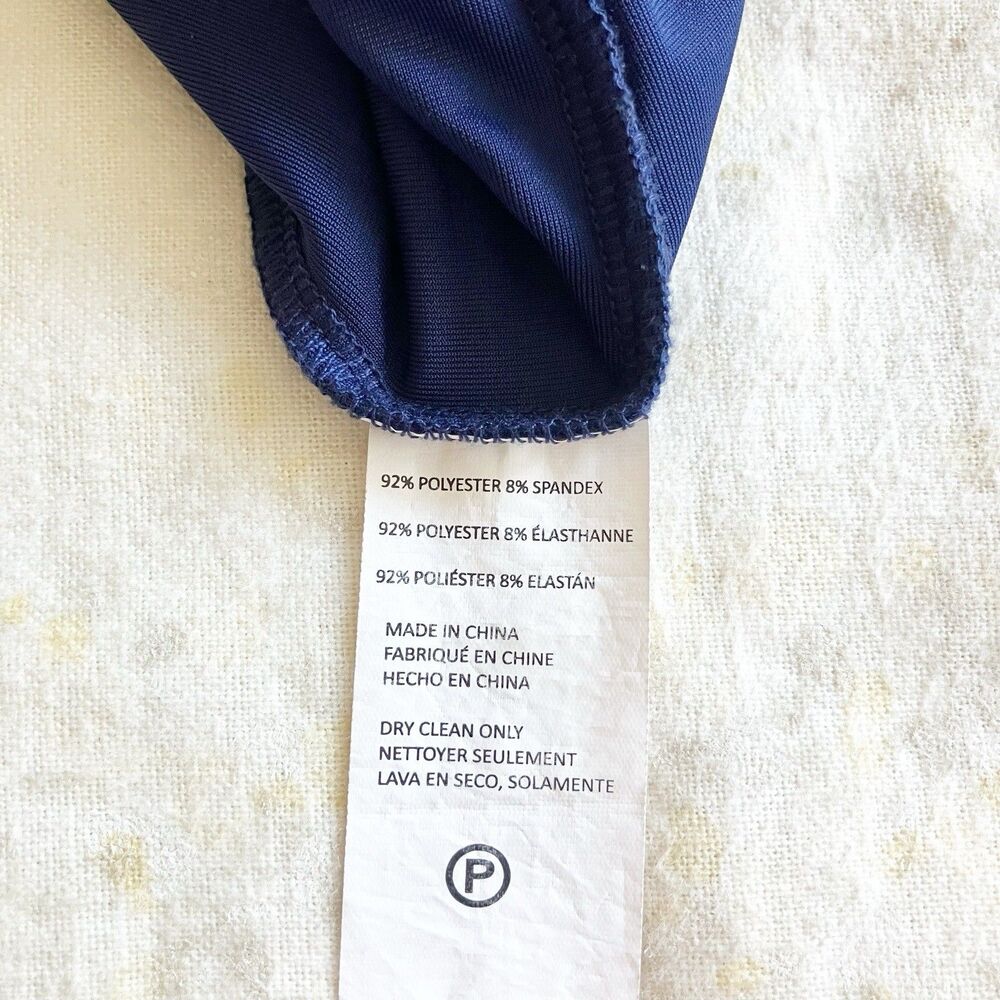 Ronny Kobo Navy Velvet Midi Dress XS Long Sleeve Cutout Mock Neck Party Cocktail - Picture 8 of 8